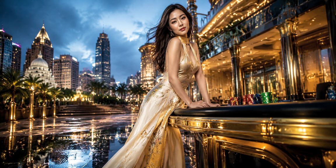 Người chơi VIP tại TP. Hồ Chí Minh trong không gian casino sang trọng với trang phục áo dài