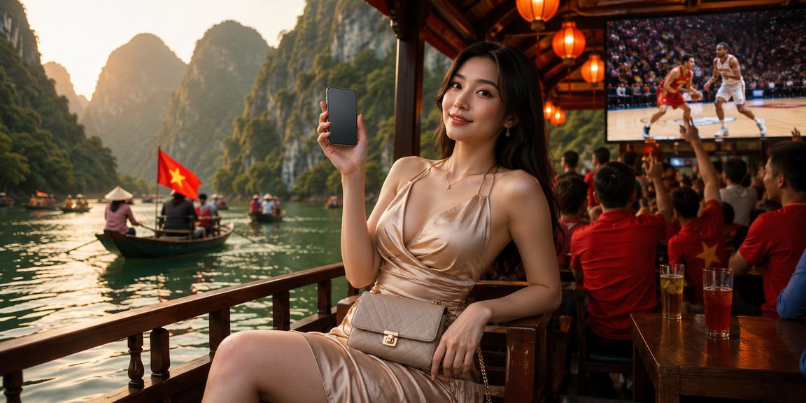 Không khí tại một điểm đặt cược bóng rổ ở Ninh Bình, Việt Nam